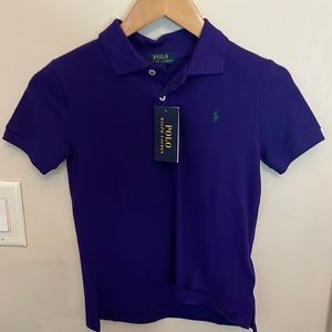 Boys, Ralph, Lauren polo shirt, brand new size 7 purple. Cleaning out my sons
